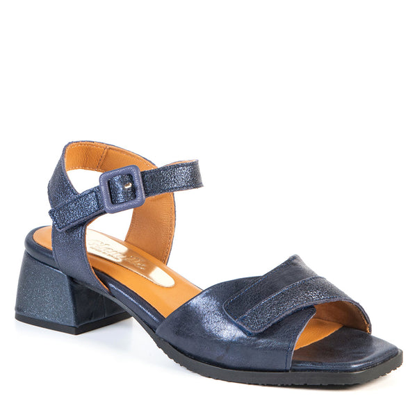 LUCIE navy heeled sandal