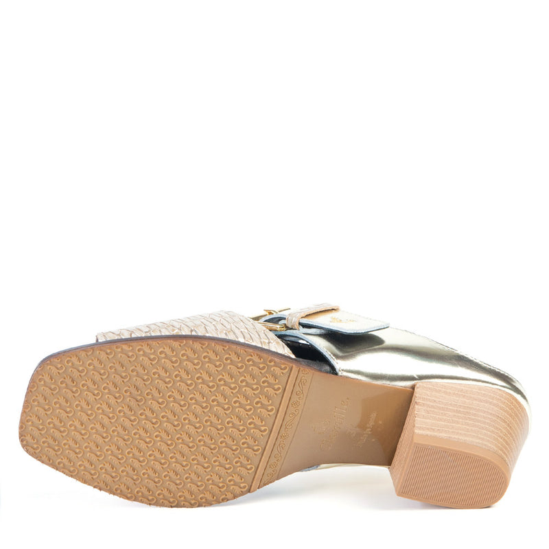 GABRIELLA sandale dorée à boucle 5 cm