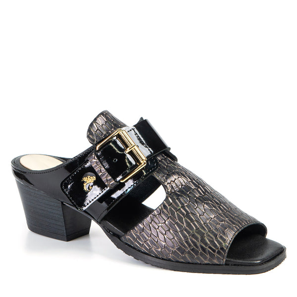 GABRIELLA sandale noire à boucle 5 cm