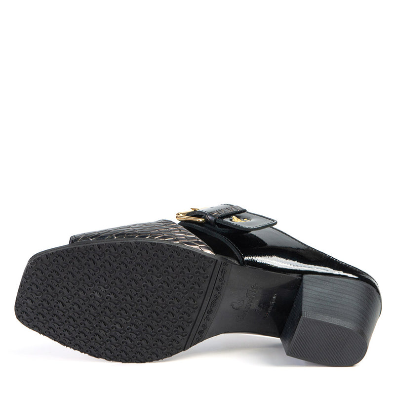 GABRIELLA sandale noire à boucle 5 cm