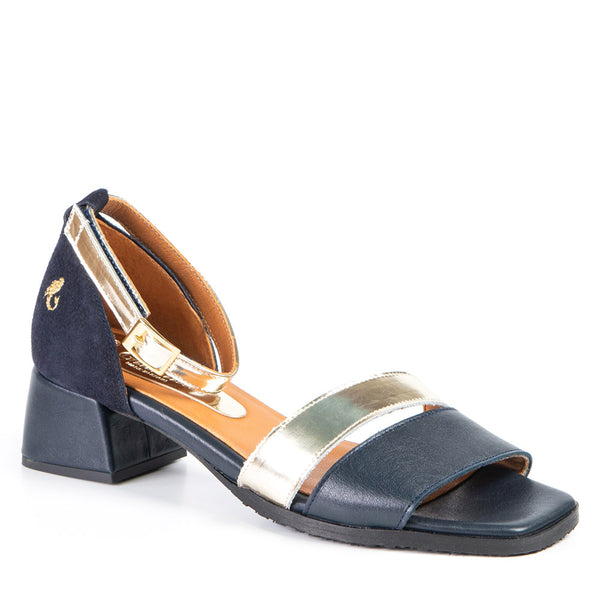 Navy and gold heeled sandal 2017