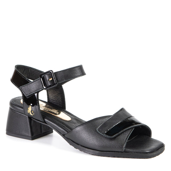 LUCIE sandale à talon noire 4,5 cm