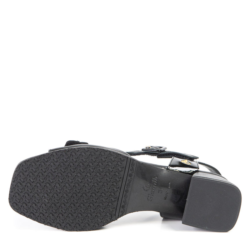 LUCIE sandale à talon noire 4,5 cm