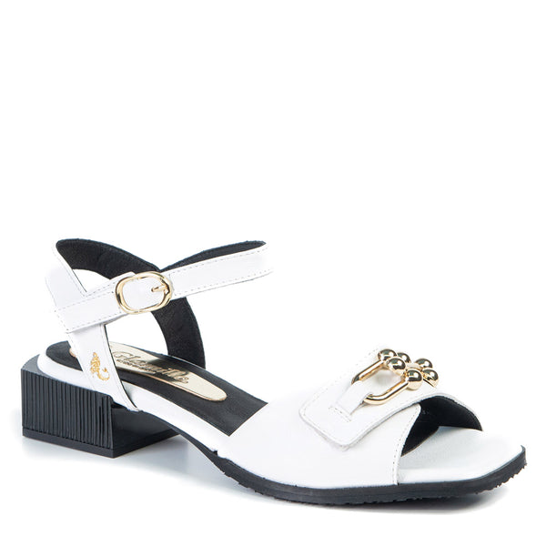 TYRA sandale à talon chic blanche 3 cm