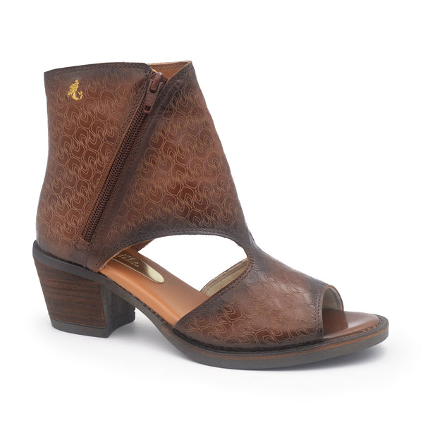 JOLENE Bottillon cuir brun 6 cm