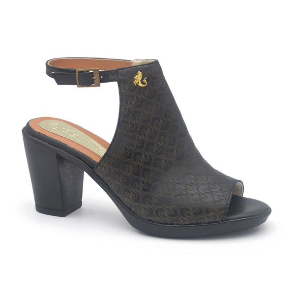 SOFIA Sandale à talon noir laser 8 cm
