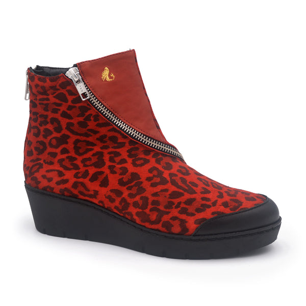 RENEE Bottillon léopard rouge 5 cm
