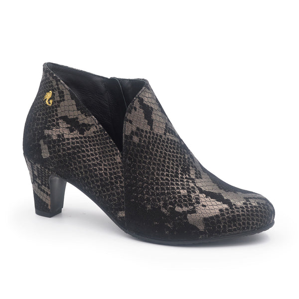 VICTORIA Bottillon serpent noir 6 cm