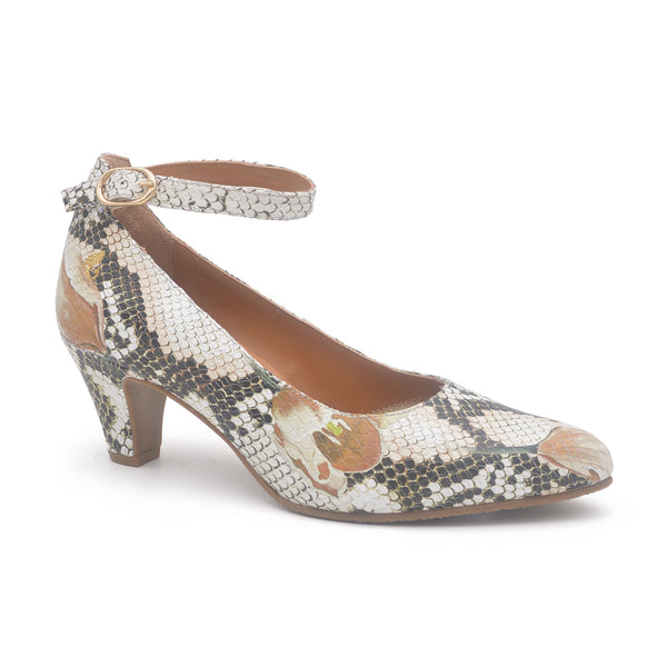 MEGHAN Natural snake classy heel