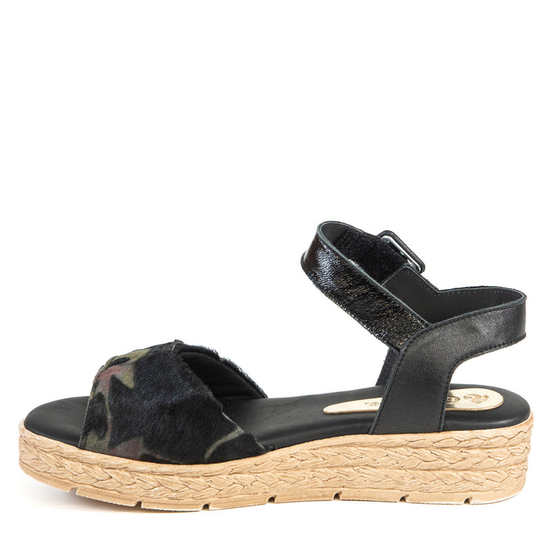 ISABELLA sandale compensée noir 3,5 cm