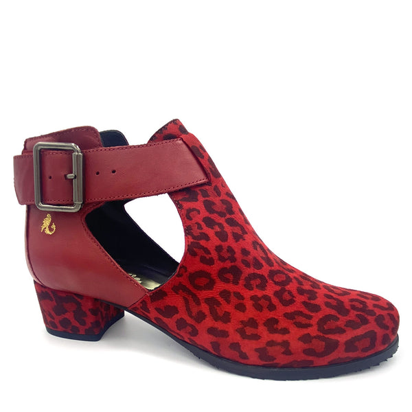 Red cut-out bootie 1328