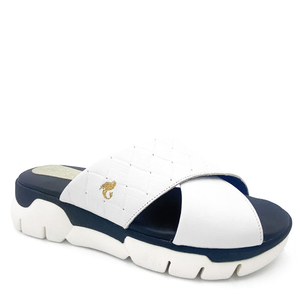 White slip-on sandal