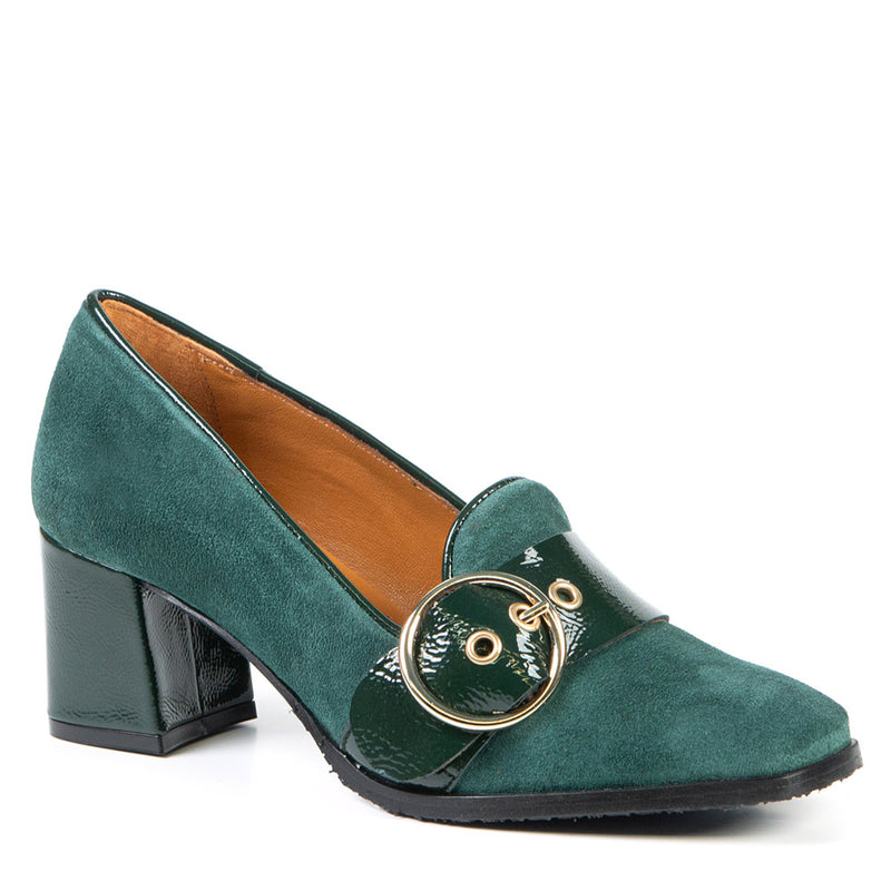 BETH forest green  heeled loafer 6 cm