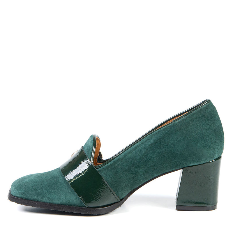 BETH forest green  heeled loafer 6 cm