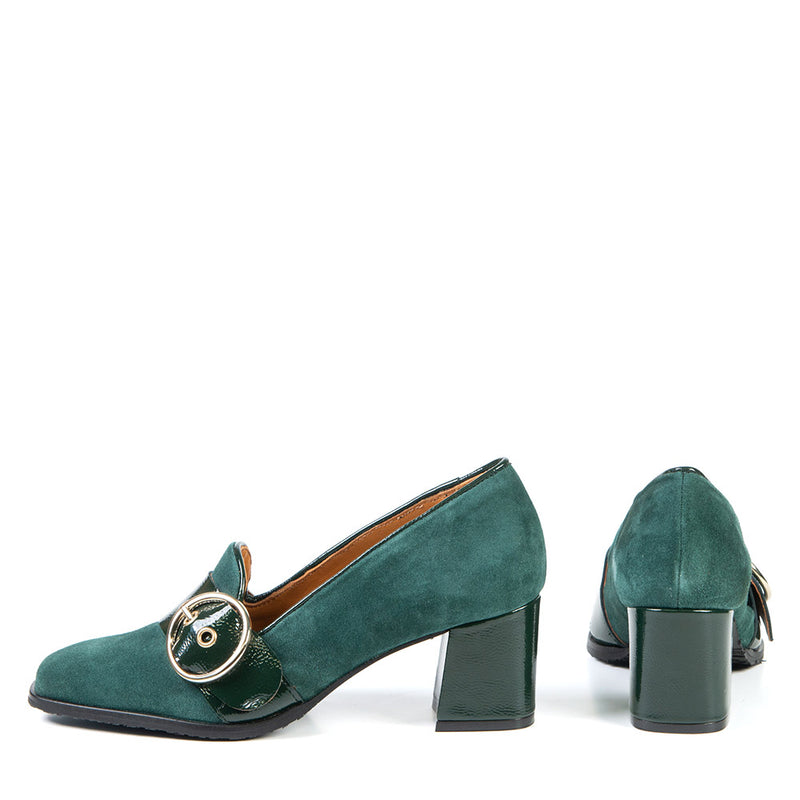 BETH forest green  heeled loafer 6 cm