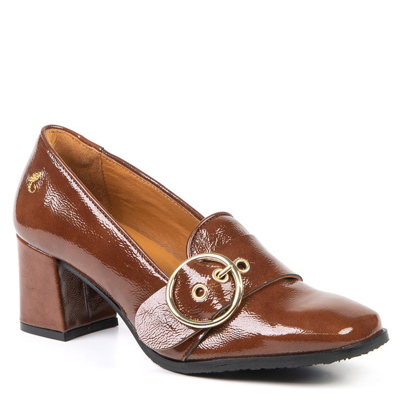 BETH brown heeled loafer 6 cm