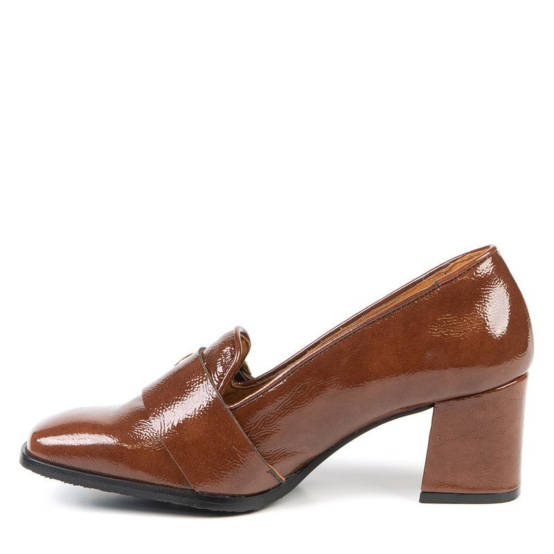 BETH brown heeled loafer 6 cm