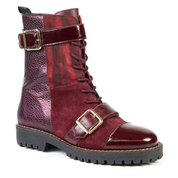 NAOMI burgundy combat boot 3 cm