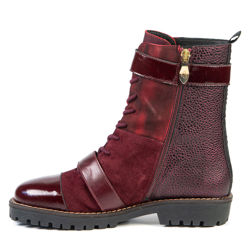 NAOMI burgundy combat boot 3 cm