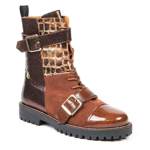 NAOMI bottillon militaire brun 3 cm