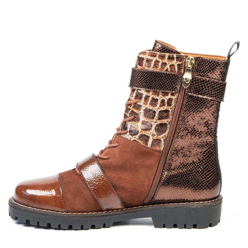 NAOMI bottillon militaire brun 3 cm