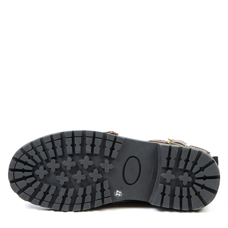 NAOMI bottillon militaire brun 3 cm