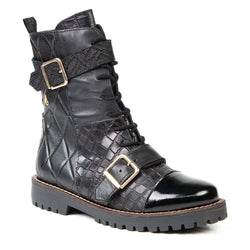 NAOMI bottillon militaire noir 3 cm