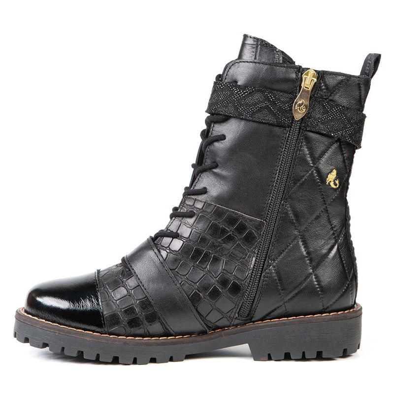 NAOMI bottillon militaire noir 3 cm