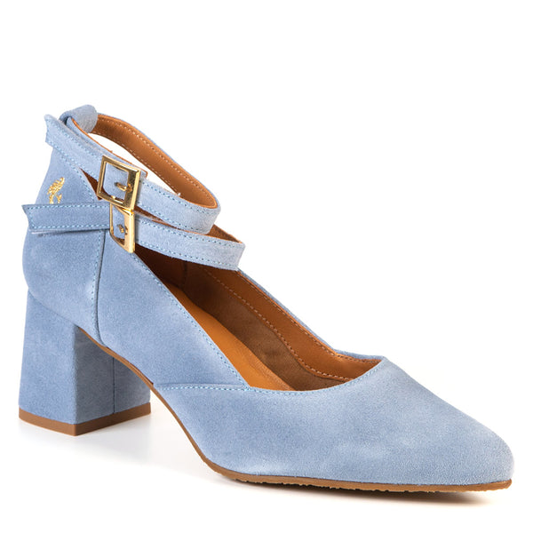 FLORENCE blue classy heel with ankle straps