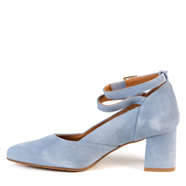 FLORENCE blue classy heel with ankle straps