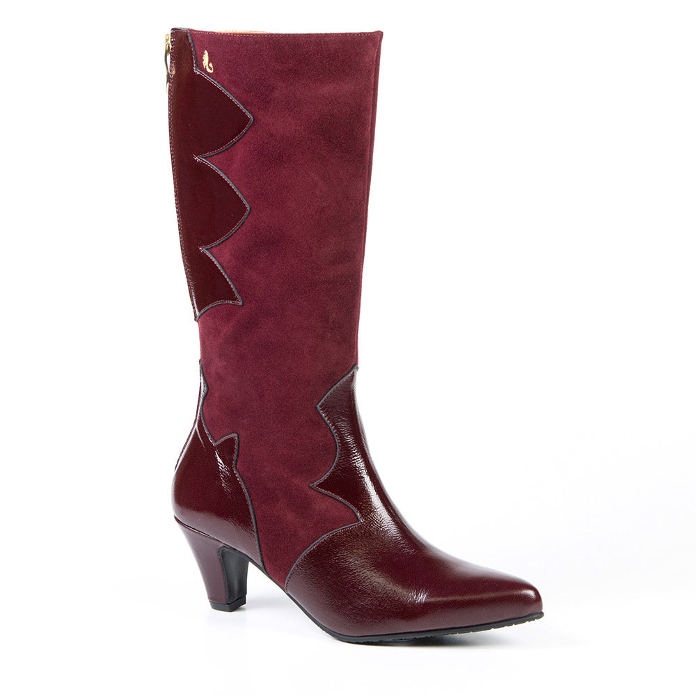 Glamille burgundy Knee-High comfortable boot for women