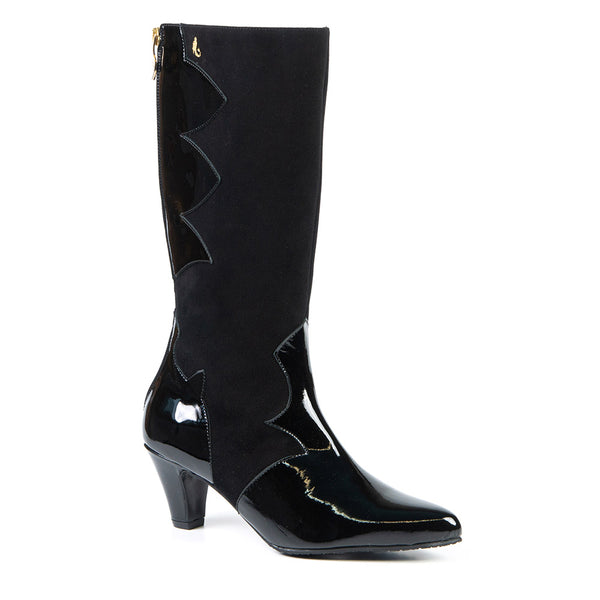 ADELINE black high-knee boot 6,5 cm