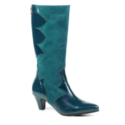 ADELINE botte haute turquoise 6,5 cm