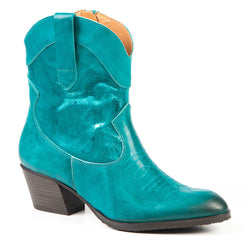 ASHLEY turquoise western bootie 5 cm