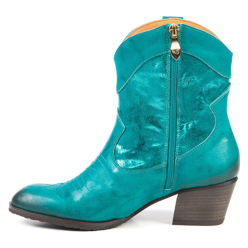 ASHLEY turquoise western bootie 5 cm