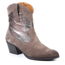 ASHLEY botte western courte taupe 5 cm