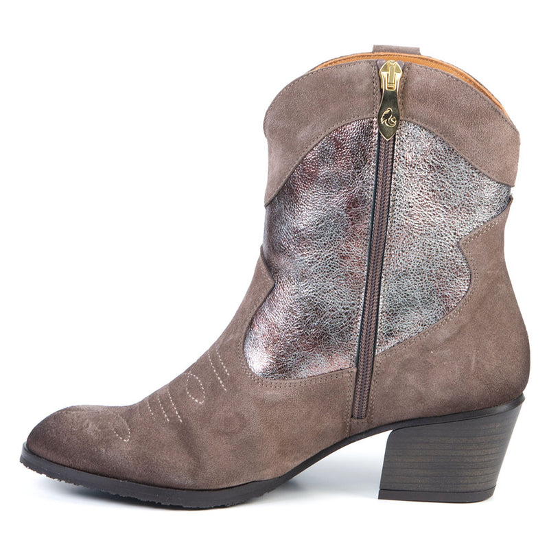 ASHLEY botte western courte taupe 5 cm