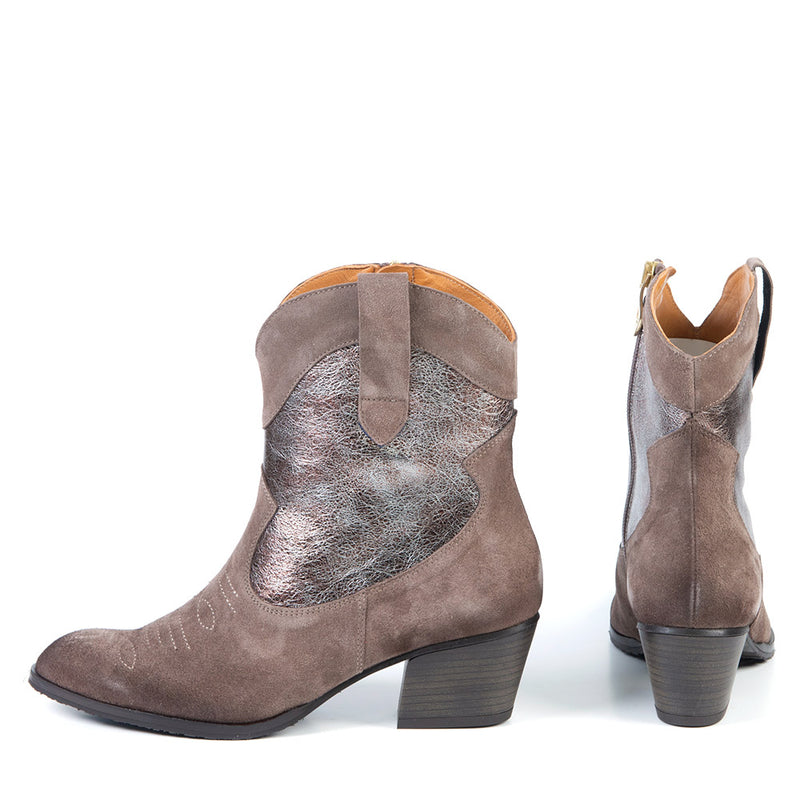 ASHLEY taupe western bootie 5 cm