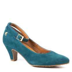 Soulier Mary-Jane suède bleu 2332
