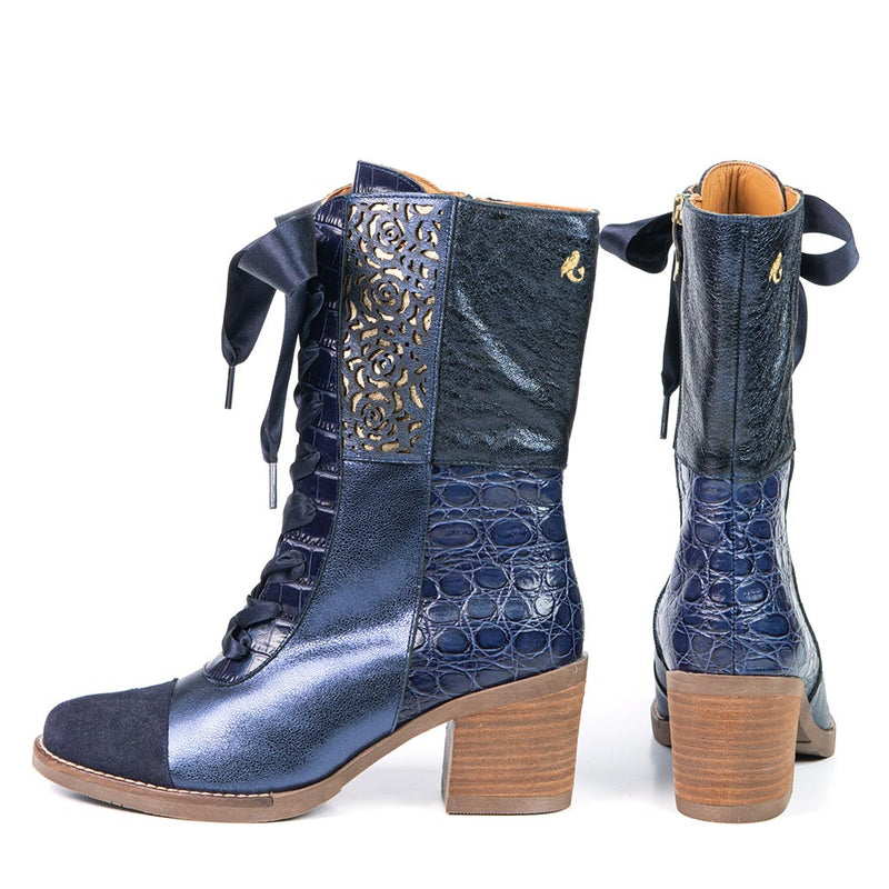 VALERIE botte western bleue