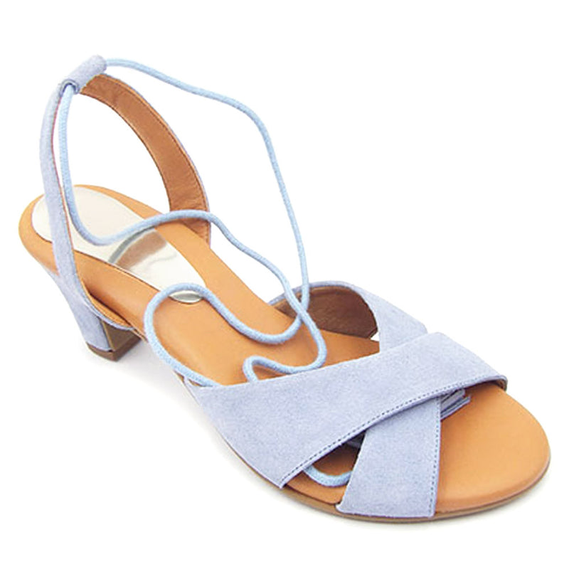 Blue suede heeled sandal 2049