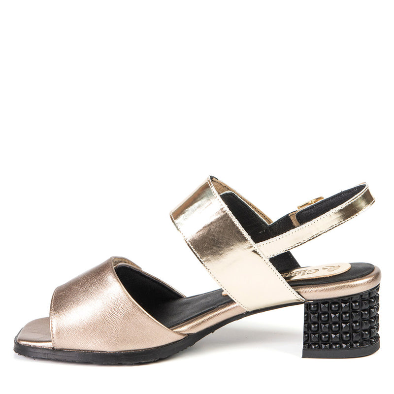 CELINE classy heeled gold sandal
