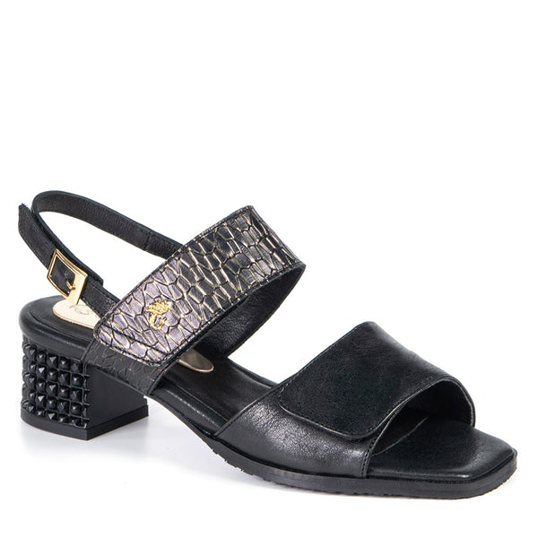 CELINE classy heeled metallic sandal