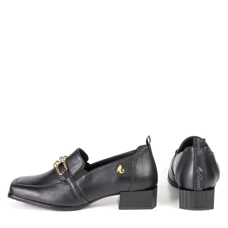 INGRID loafer à talon noir 3 cm