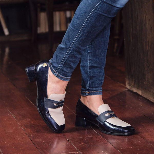 PENNY loafer à talon bleu