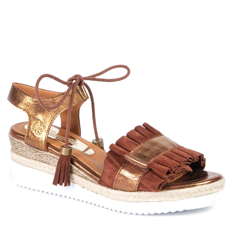 Brown and gold wedge sandal 2011