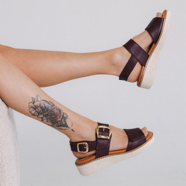 JANE burgundy everyday sandal