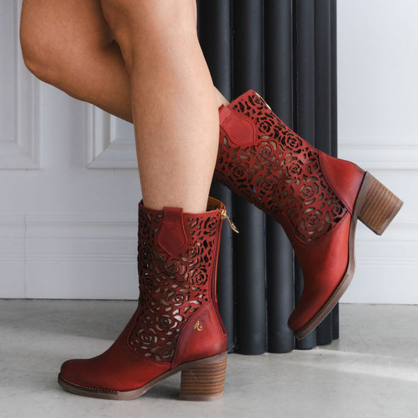 SHANIA Red western boot