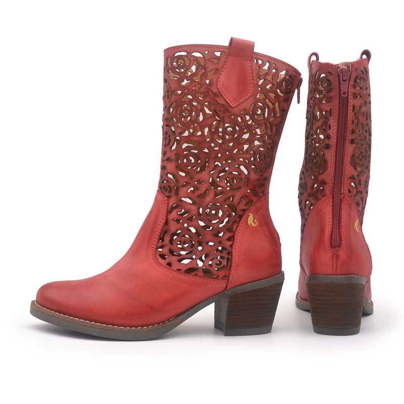 SHANIA Red western boot
