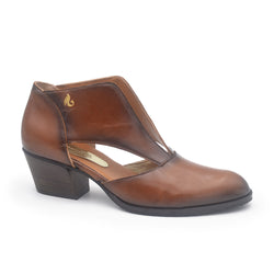 PATSY Brown leather cutout shoe